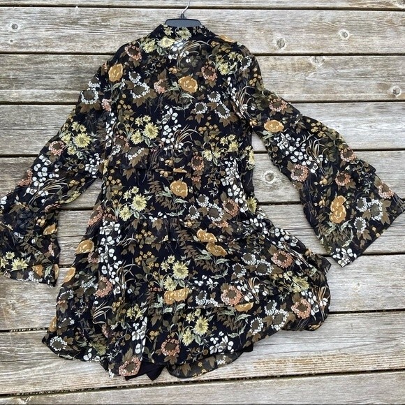 Robert Rodriguez Floral Print Tiered Ruffled Silk Dress S NWOT - Picture 10 of 11